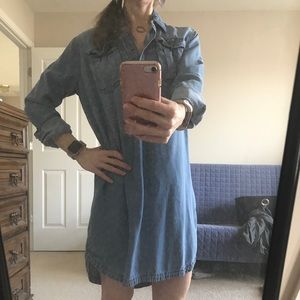 A&F soft chambray shirt dress